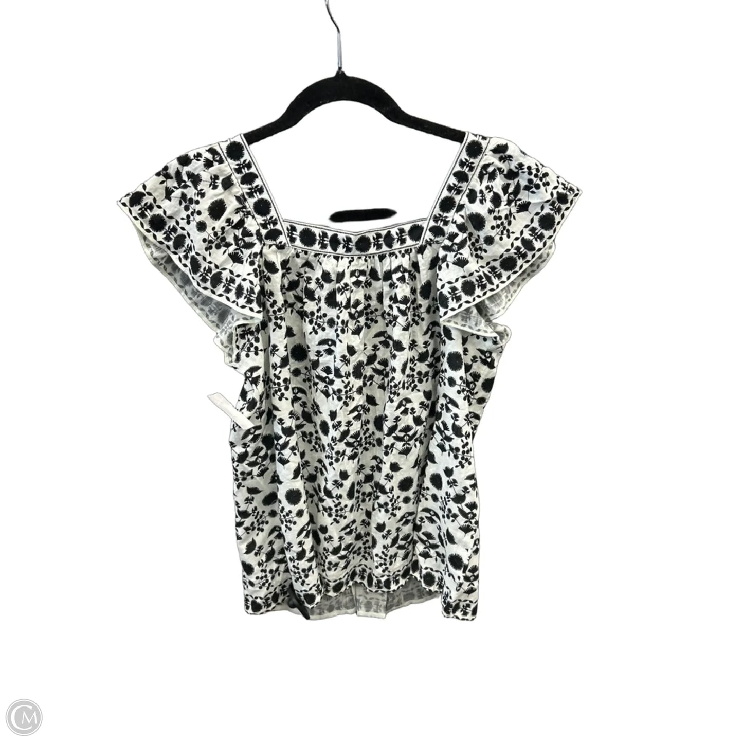 Top Short Sleeve By Max Studio In Black & White, Size: S