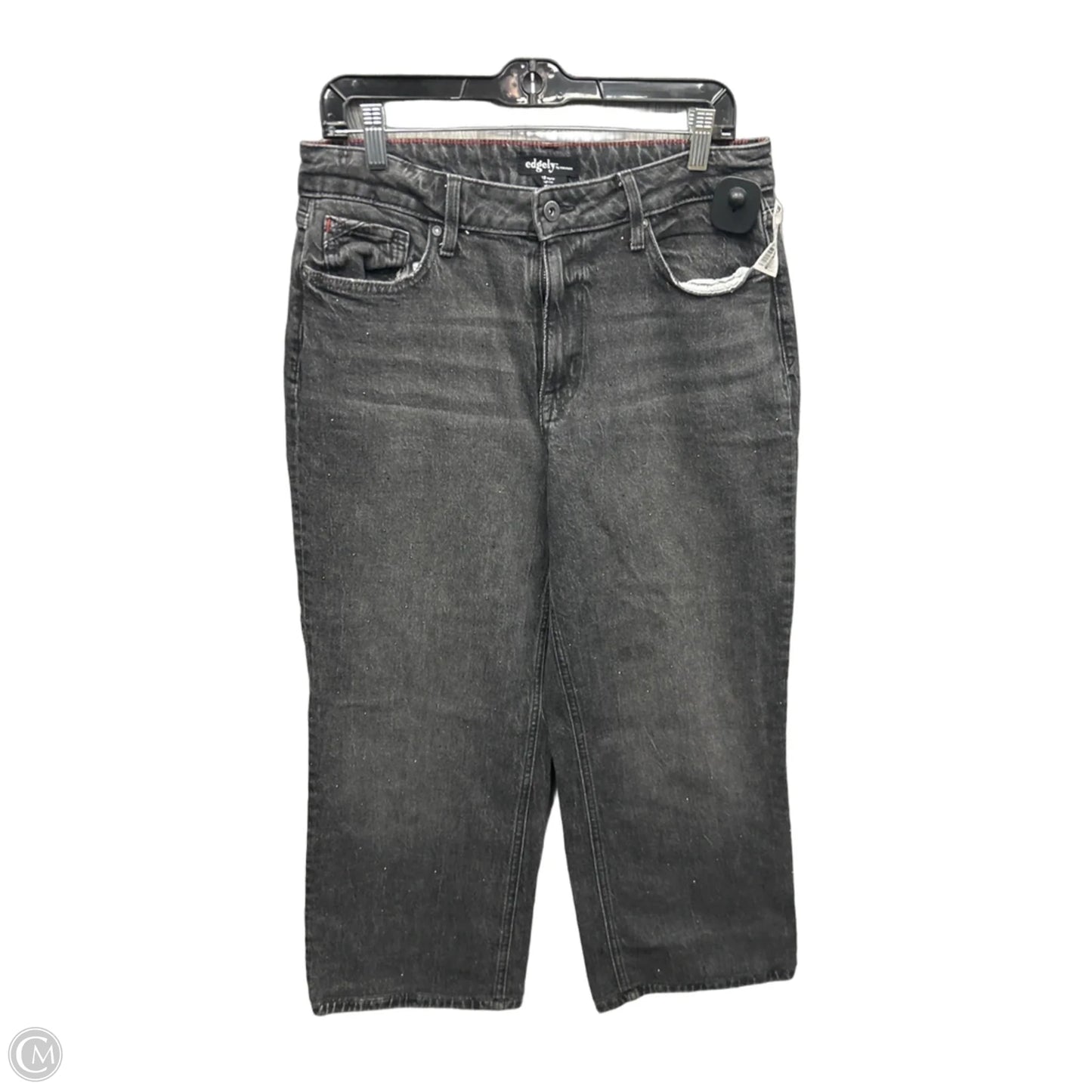 Jeans Straight By Edgely In Black Denim, Size: 12