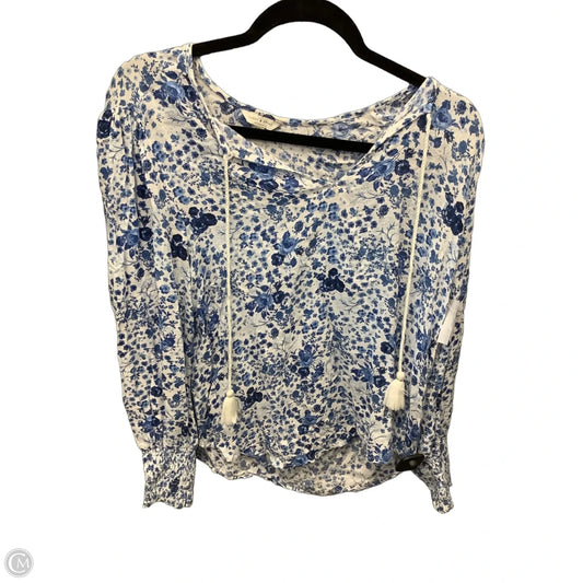 Top Long Sleeve By Lucky Brand In Floral Print, Size: L