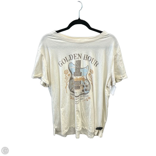 Top Short Sleeve By Maurices In Beige, Size: L
