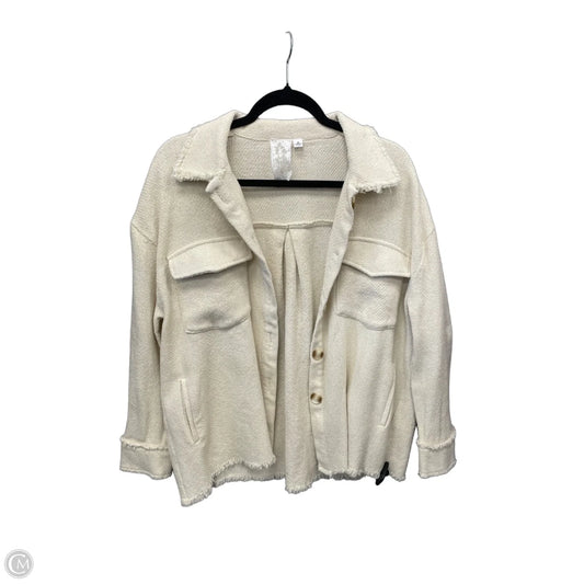Jacket Shirt By Clothes Mentor In Beige, Size: M