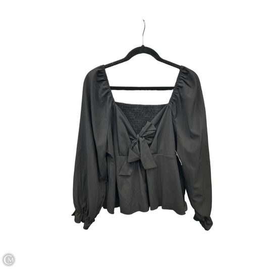 Top Long Sleeve By Shein In Black, Size: 1x