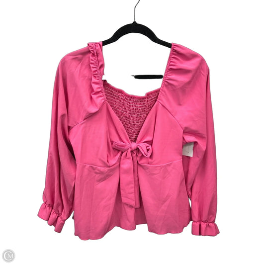 Top Long Sleeve By Shein In Pink, Size: 1x