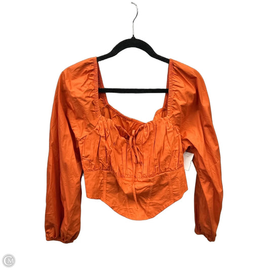 Top Long Sleeve By Shein In Orange, Size: 2x