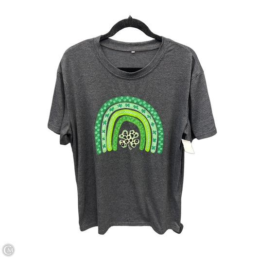 Top Short Sleeve By Clothes Mentor In Green & Grey, Size: Xl