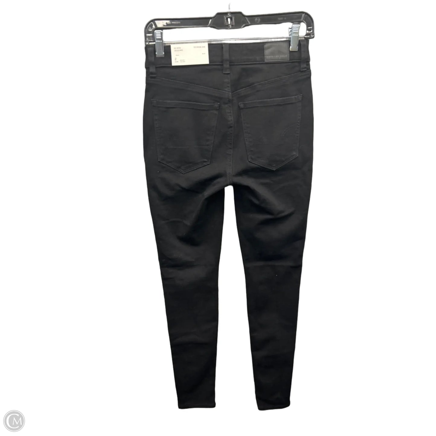 Jeans Skinny By American Eagle In Black Denim, Size: 2