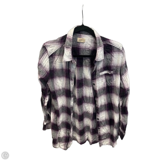 Top Long Sleeve By Clothes Mentor In Plaid Pattern, Size: M