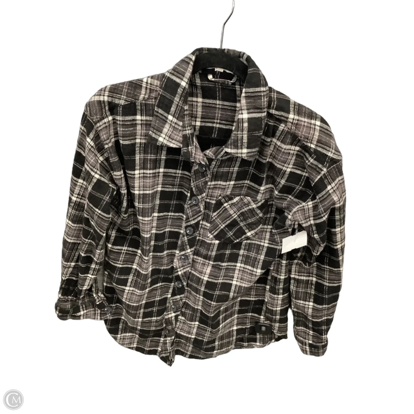Top Long Sleeve By Maurices In Plaid Pattern, Size: Xs