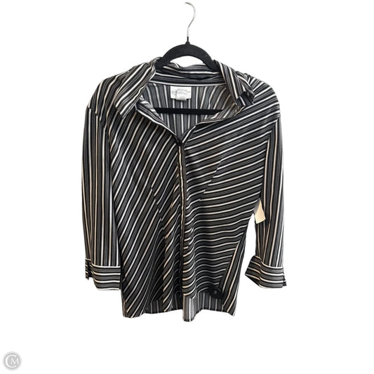 Top Long Sleeve By Worthington In Striped Pattern, Size: L