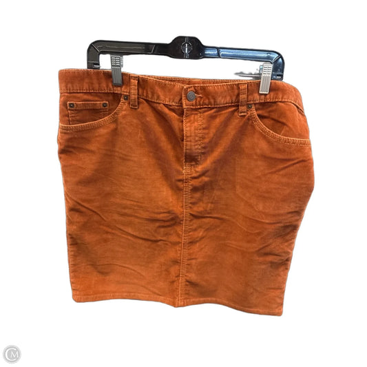 Skirt Midi By Gap In Orange Denim, Size: Xl