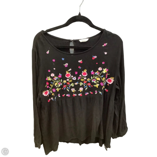 Top Long Sleeve By Oddi In Black, Size: 3x