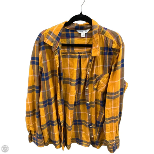 Top Long Sleeve By Old Navy In Plaid Pattern, Size: Xxl