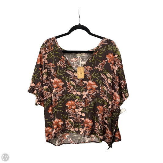 Top Short Sleeve By Natural Life In Floral Print, Size: Xl