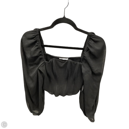 Top Long Sleeve By Promesa In Black, Size: S