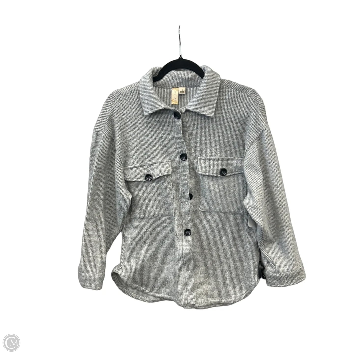Jacket Shirt By Misia In Grey, Size: S