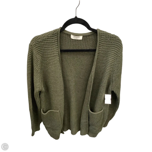 Cardigan By Zenana In Green, Size: S