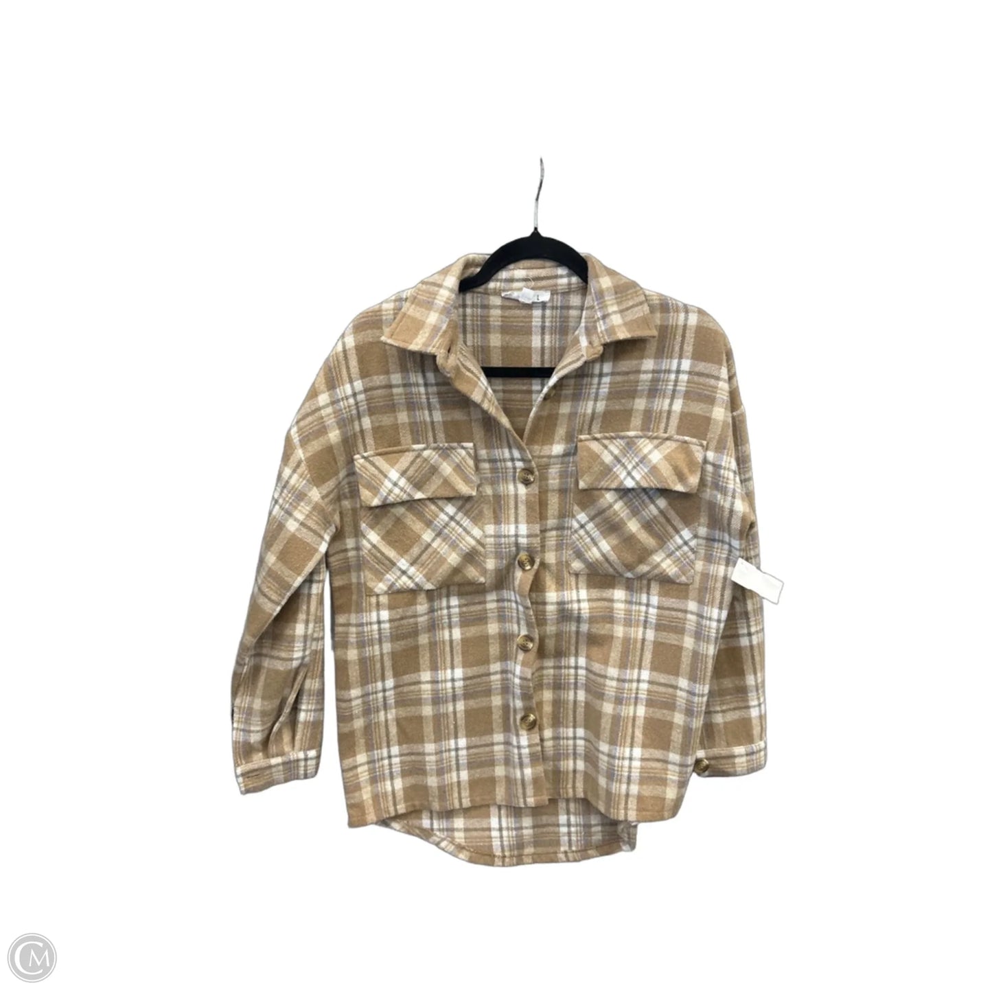 Jacket Shirt By Thml In Plaid Pattern, Size: S