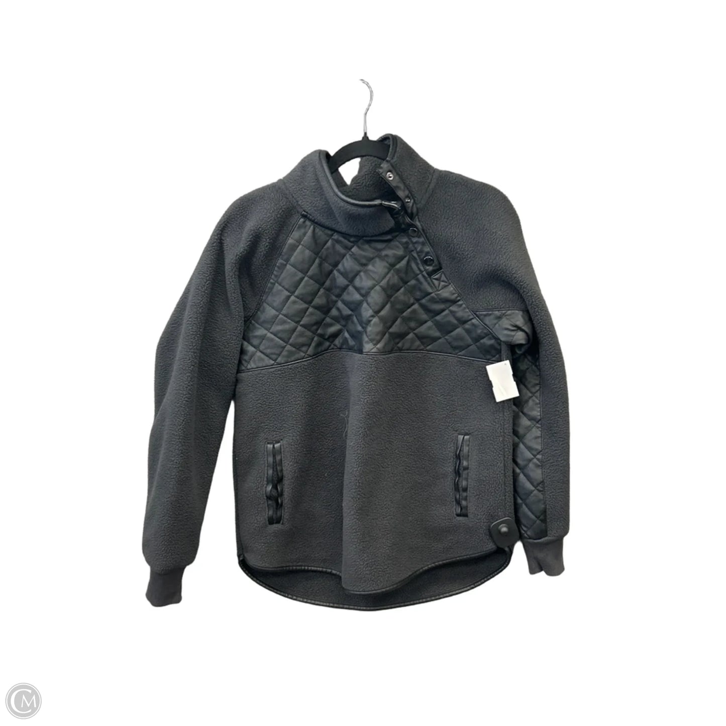 Jacket Fleece By Abercrombie And Fitch In Black & Grey, Size: S