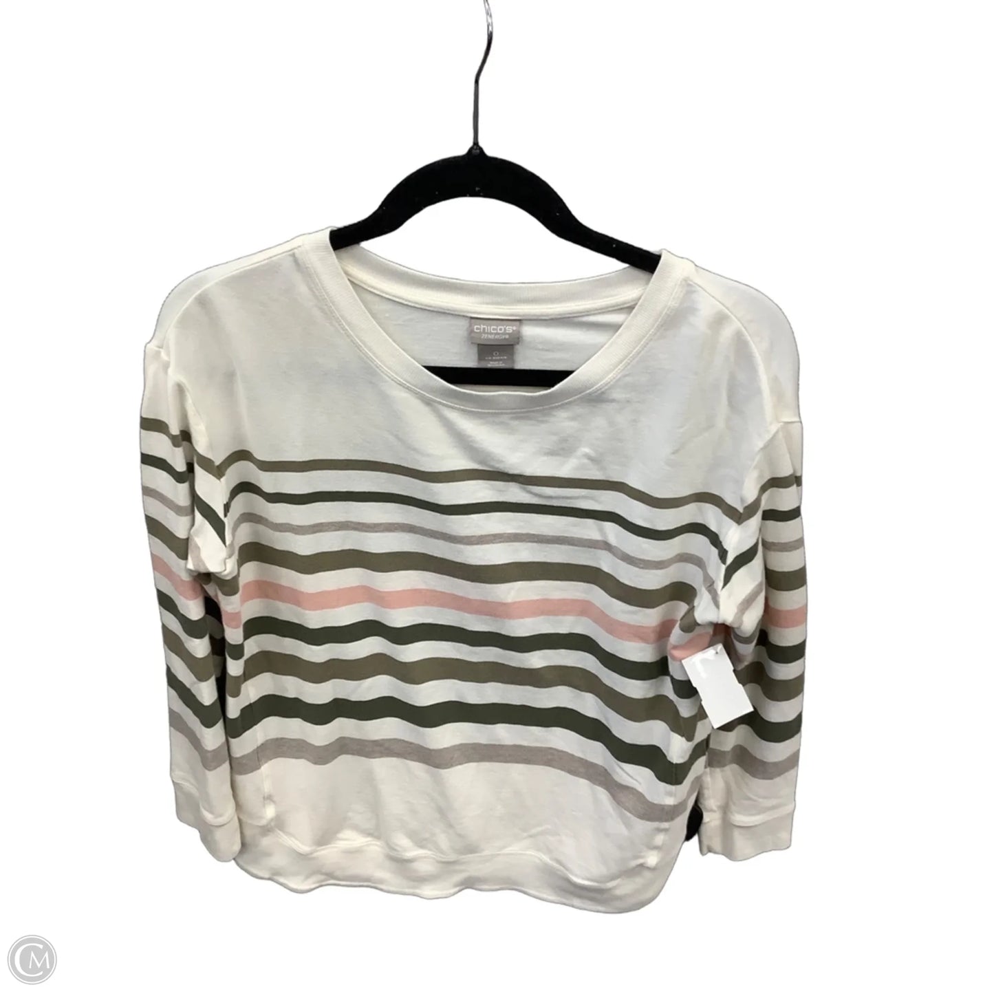 Top Long Sleeve By Chicos In Striped Pattern, Size: S