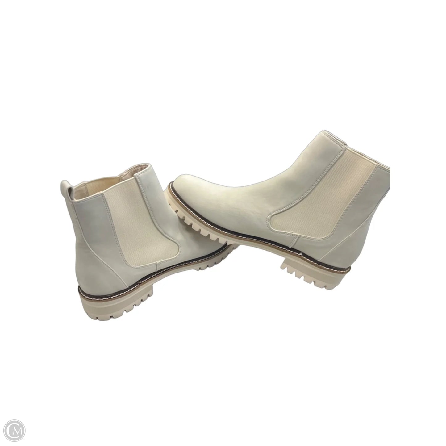 Boots Ankle Flats By Clothes Mentor In Cream, Size: 9