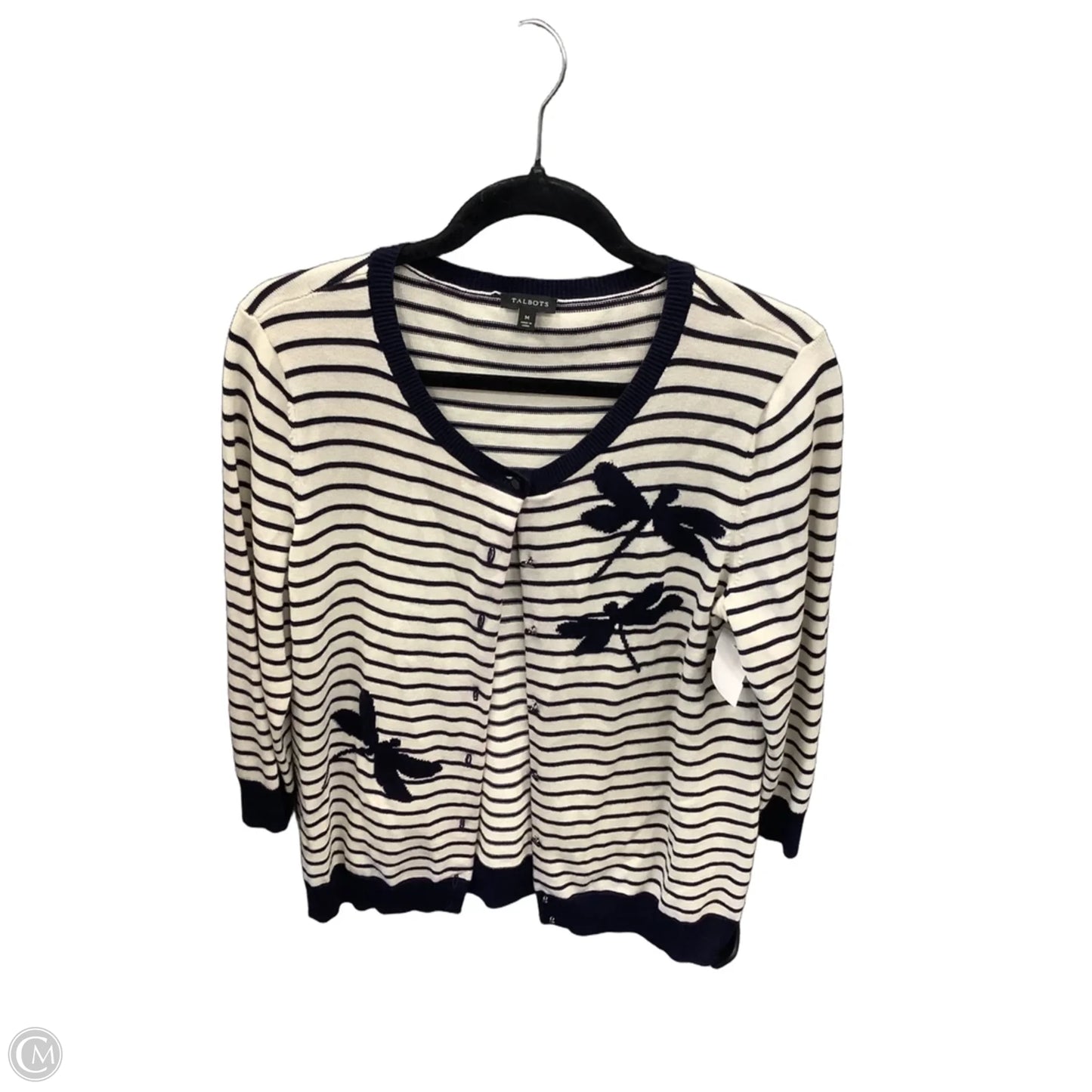 Cardigan By Talbots In Striped Pattern, Size: M