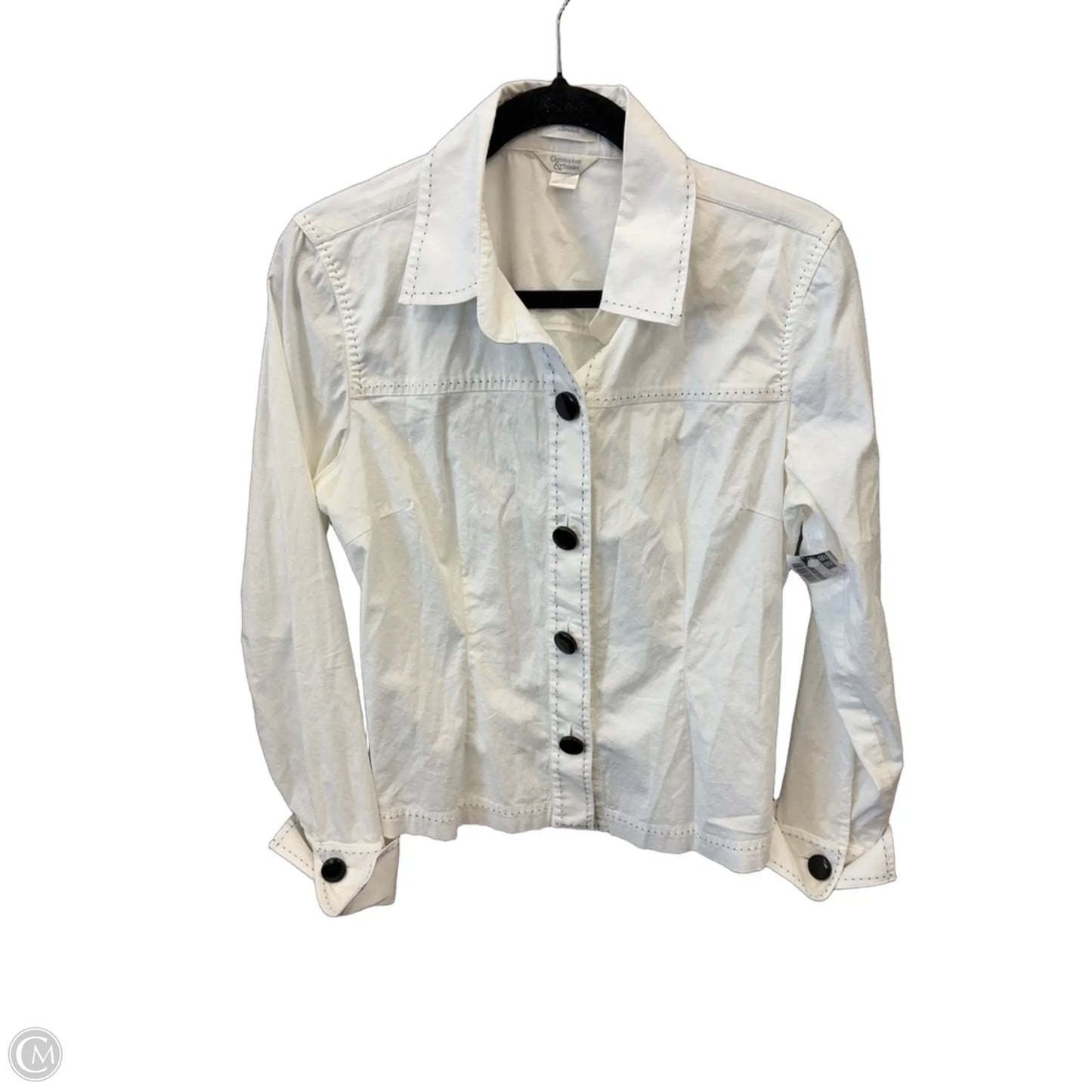 Top Long Sleeve By Christopher And Banks In White, Size: S