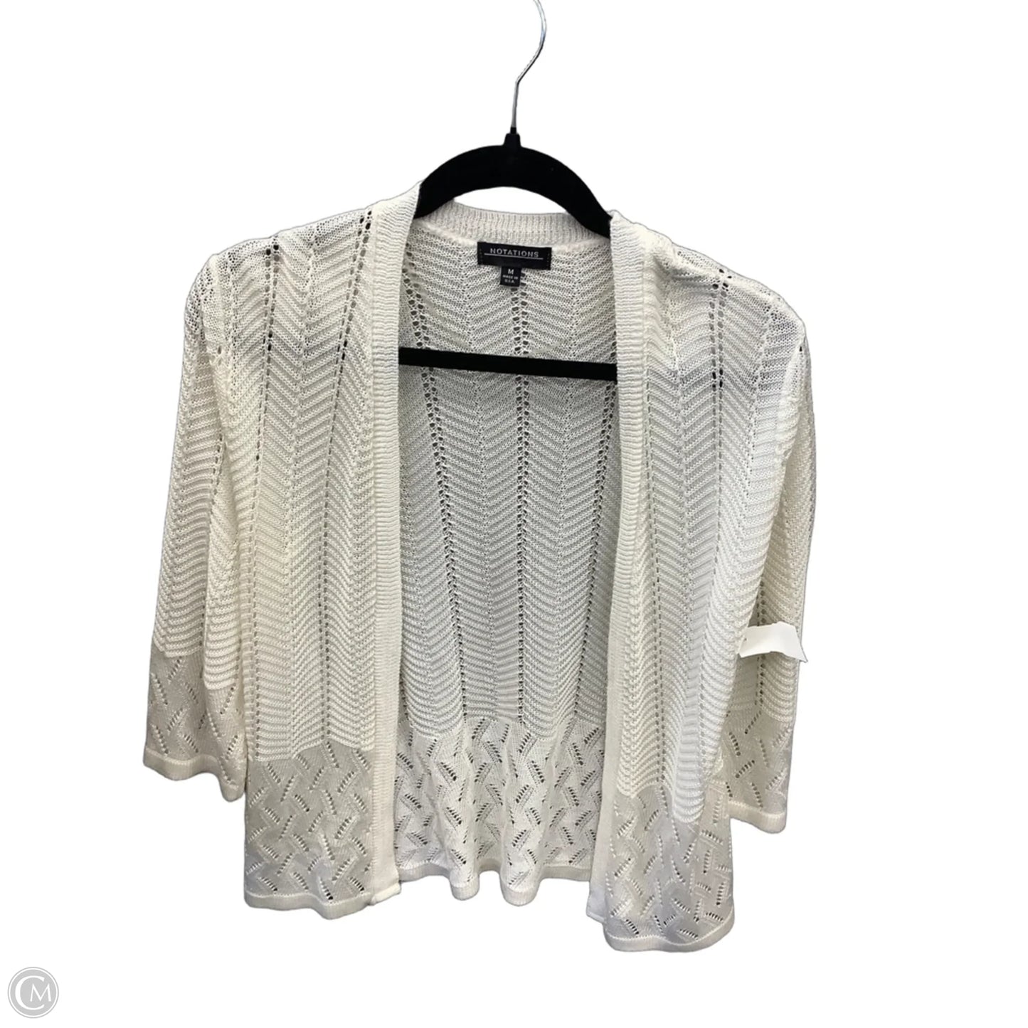 Cardigan By Notations In White, Size: M