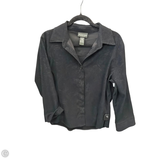 Top Long Sleeve By Notations In Black, Size: M