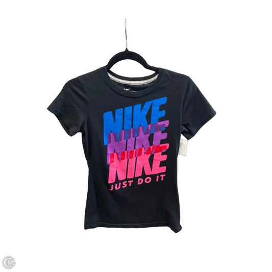 Athletic Top Short Sleeve By Nike In Black, Size: Sp