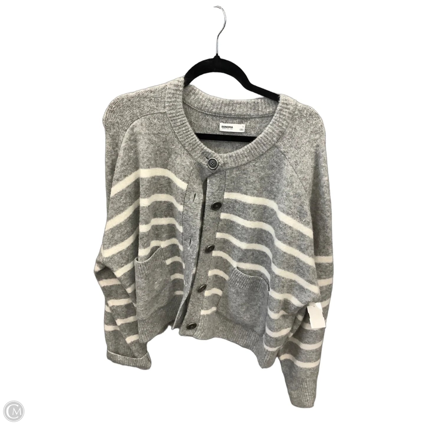 Sweater By Sonoma In Grey & White, Size: L