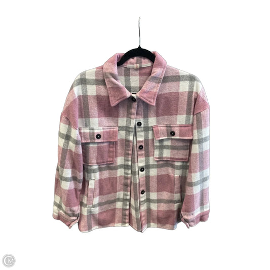 Jacket Fleece By Clothes Mentor In Plaid Pattern, Size: L