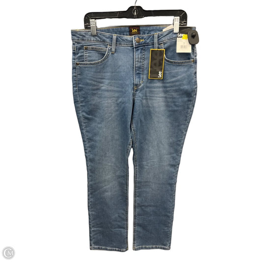Jeans Straight By Lee In Blue Denim, Size: 12