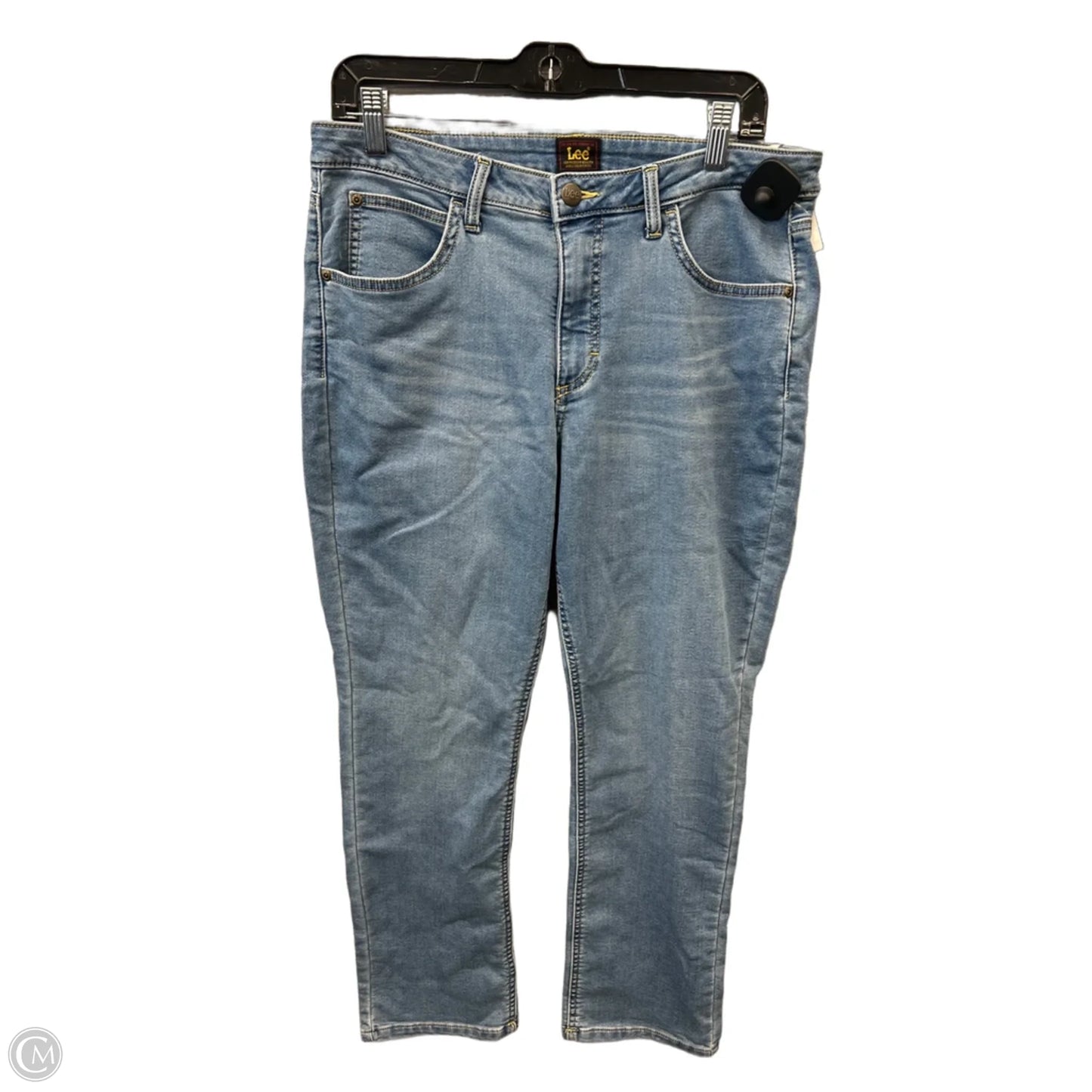 Jeans Straight By Lee In Blue Denim, Size: 12