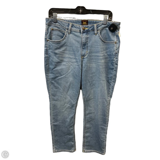 Jeans Straight By Lee In Blue Denim, Size: 12