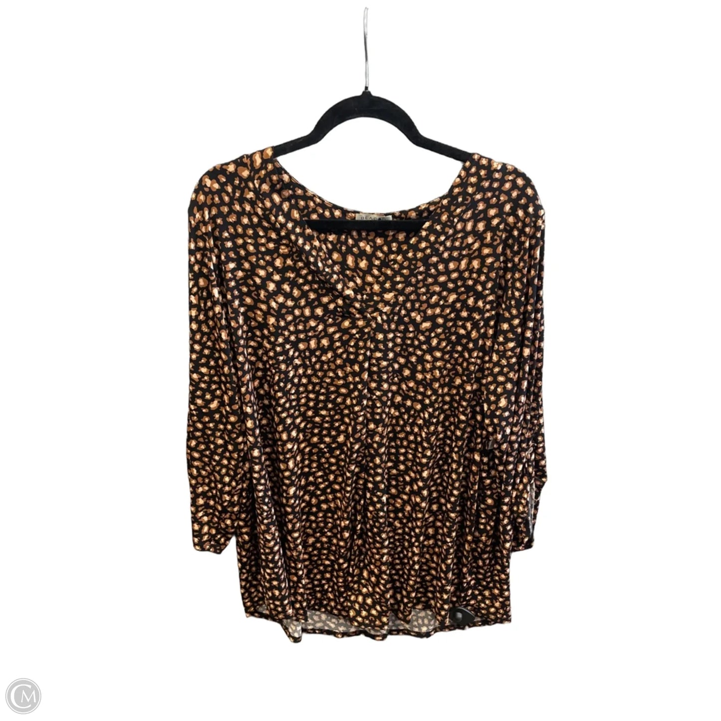 Top Long Sleeve By Clothes Mentor In Black & Brown, Size: 3x
