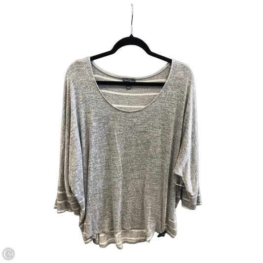 Top Long Sleeve By Market & Spruce In Grey & White, Size: 3x