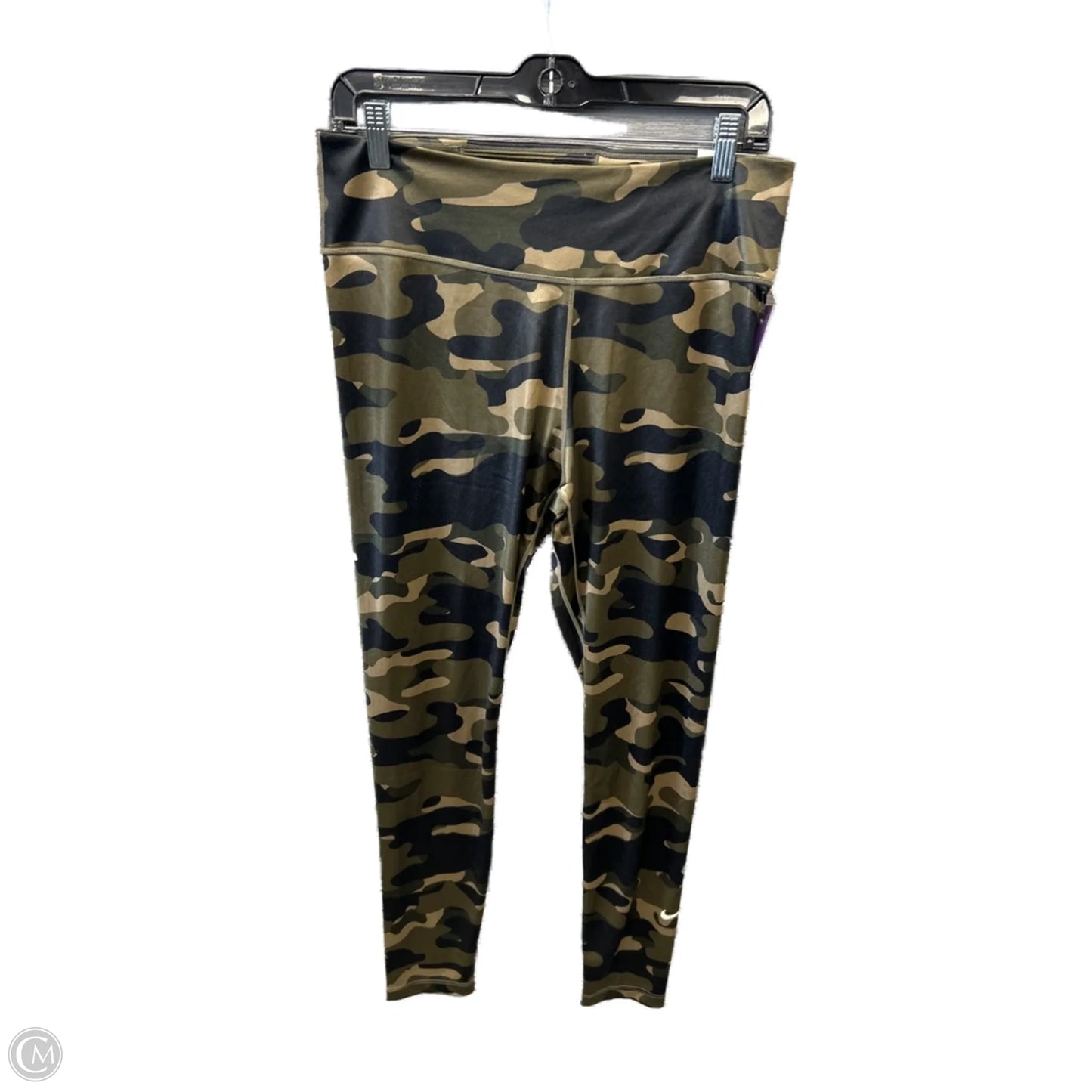 Athletic Leggings By Nike In Camouflage Print, Size: L