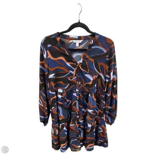 Dress Casual Midi By Nine West In Blue & Brown, Size: S