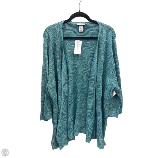 Cardigan By Catherines In Blue & Green, Size: 3x