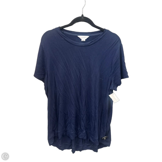 Top Short Sleeve By Liz Claiborne In Navy, Size: Xl