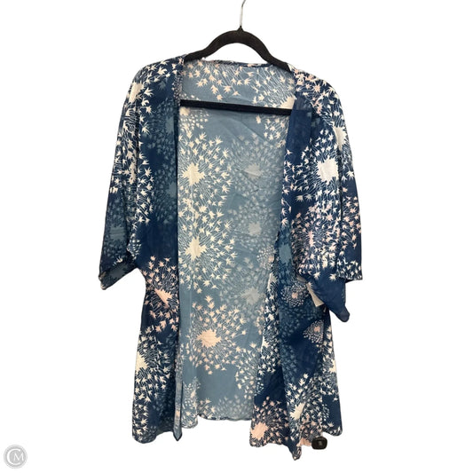Kimono By Clothes Mentor In Blue & White, Size: Xl