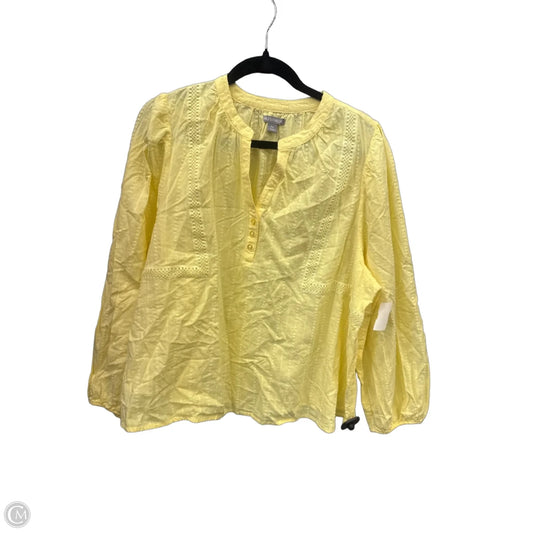 Top Long Sleeve By Falls Creek In Yellow, Size: 2x