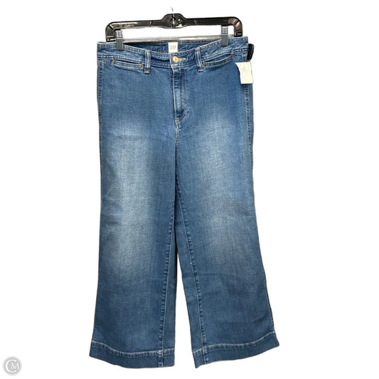 Jeans Wide Leg By Gap In Blue Denim, Size: 8