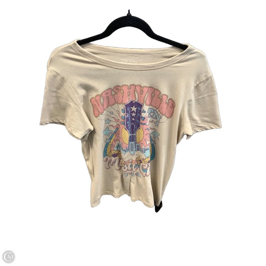 Top Short Sleeve By Zoe And Liv In Beige, Size: M