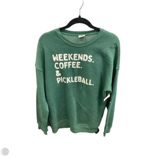Sweatshirt Crewneck By Clothes Mentor In Green, Size: L