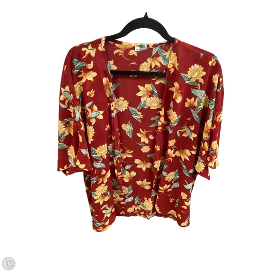 Kimono By Clothes Mentor In Floral Print, Size: M