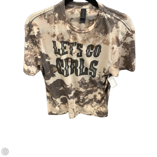Top Short Sleeve By Gildan In Brown, Size: M