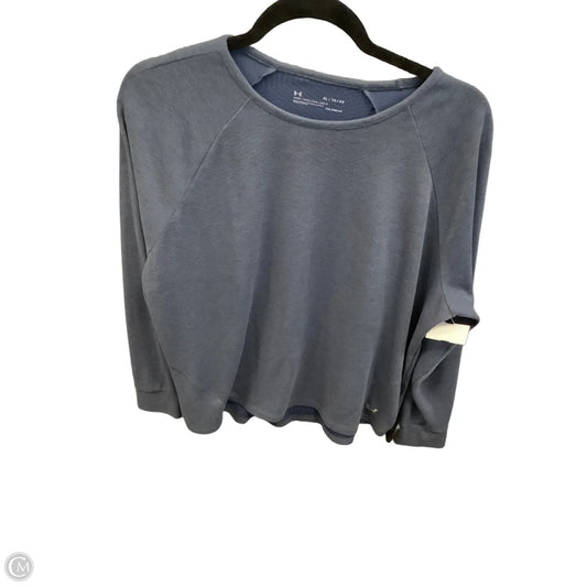 Athletic Top Long Sleeve Crewneck By Under Armour In Navy, Size: Xl