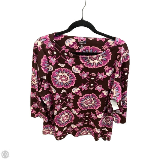 Top Long Sleeve By Croft And Barrow In Brown & Purple, Size: Xxl