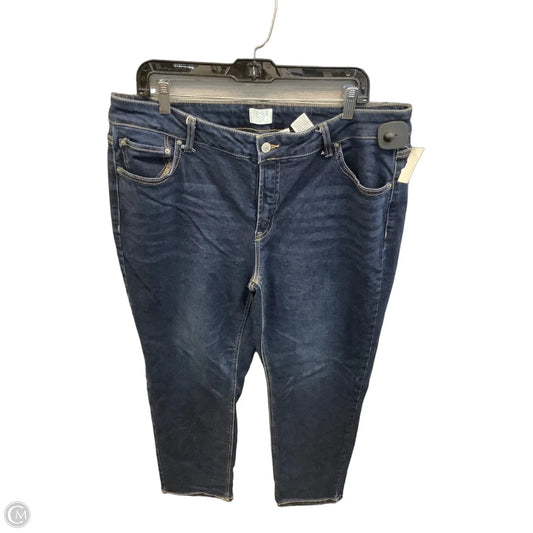 Jeans Straight By Time And Tru In Blue Denim, Size: 18